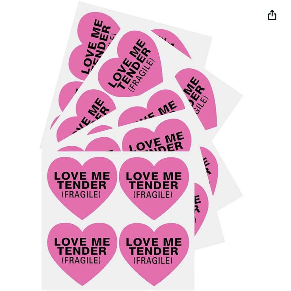 LOVE ME TENDER (Fragile) Shipping Labels, 20-count  📦